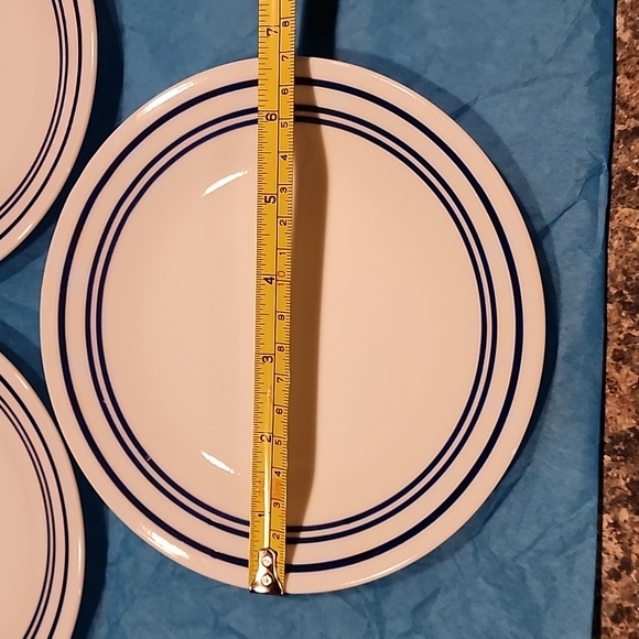 Corelle Vitrelle Deep Blue Double Stripe 6" Plates, Set of 3 - Picture 4 of 5